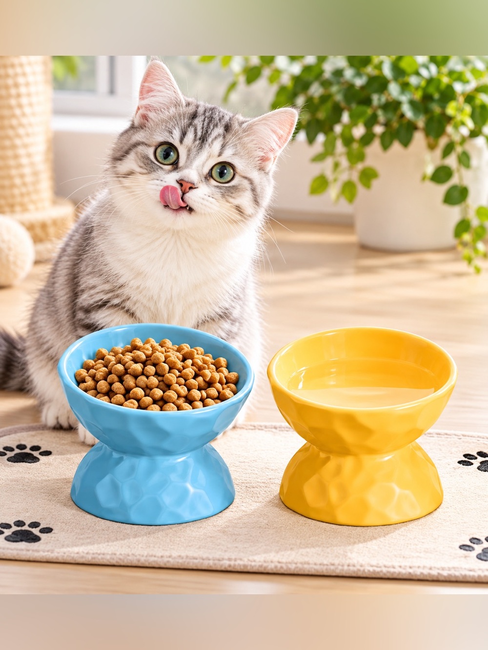 Bokon 2 Pcs Ceramic Raised Cat Bowl 6.8 oz
Pet Food Bowl Anti Vomiting Pet Eleva